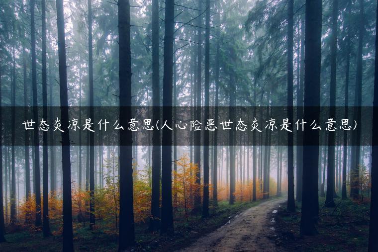 世态炎凉是什么意思(人心险恶世态炎凉是什么意思)