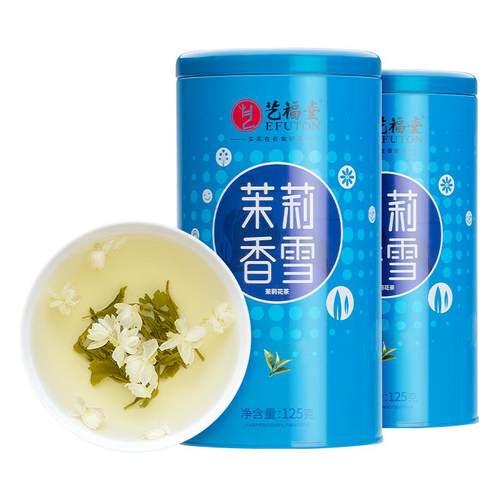 杭州亚运会官方指定用茶！艺福堂 特级茉莉香雪花茶125g*2罐
